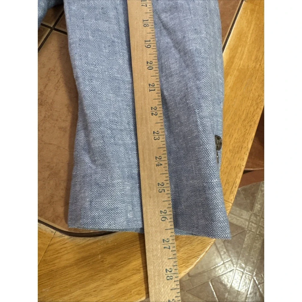 Stafford Jacket 60R Big & Tall Jacket Blue Herringbone Linen Cotton Sport Coat